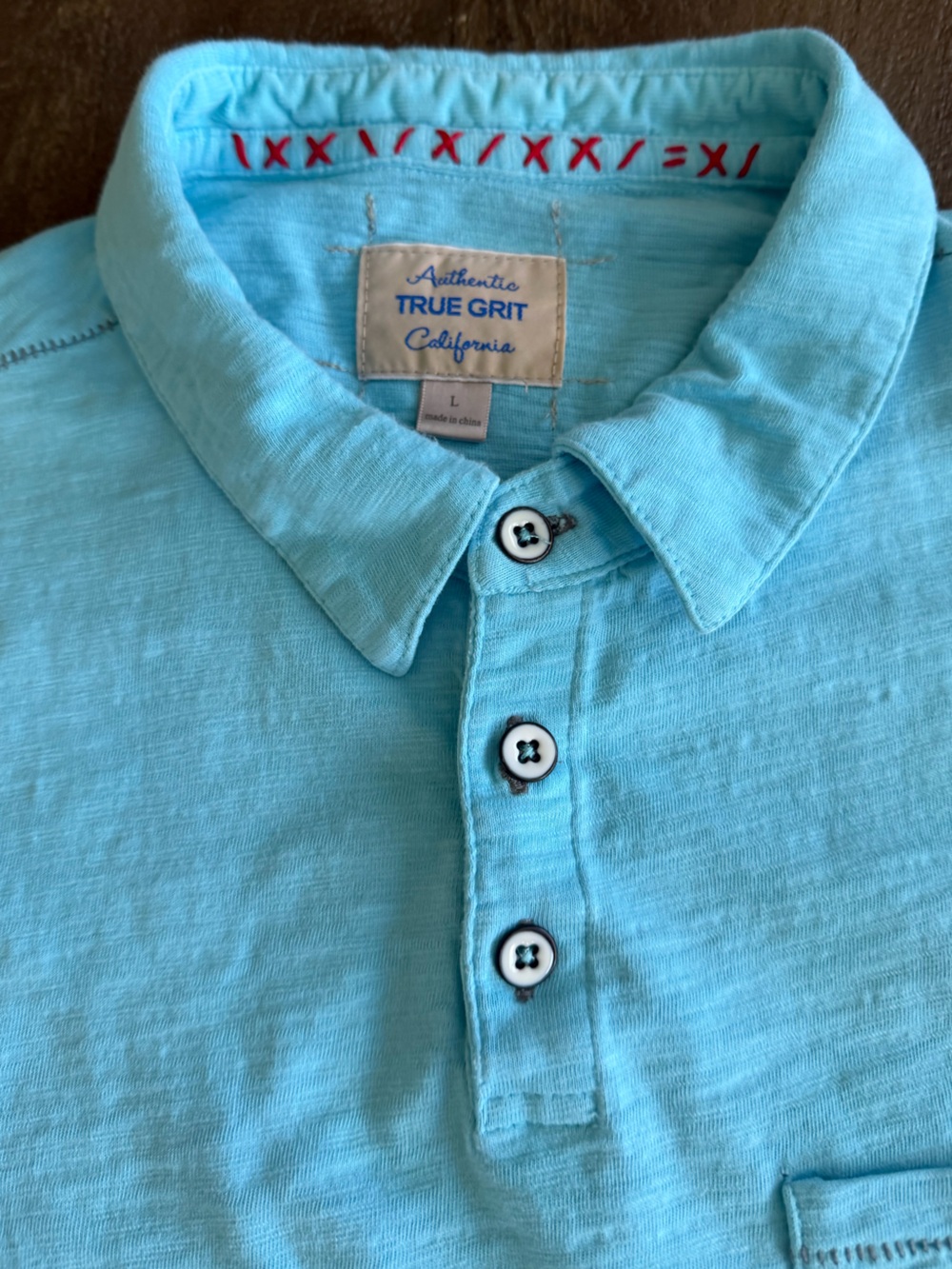 True Grit Slub Cotton Knit Short Sleeve Polo Shirt size Large
